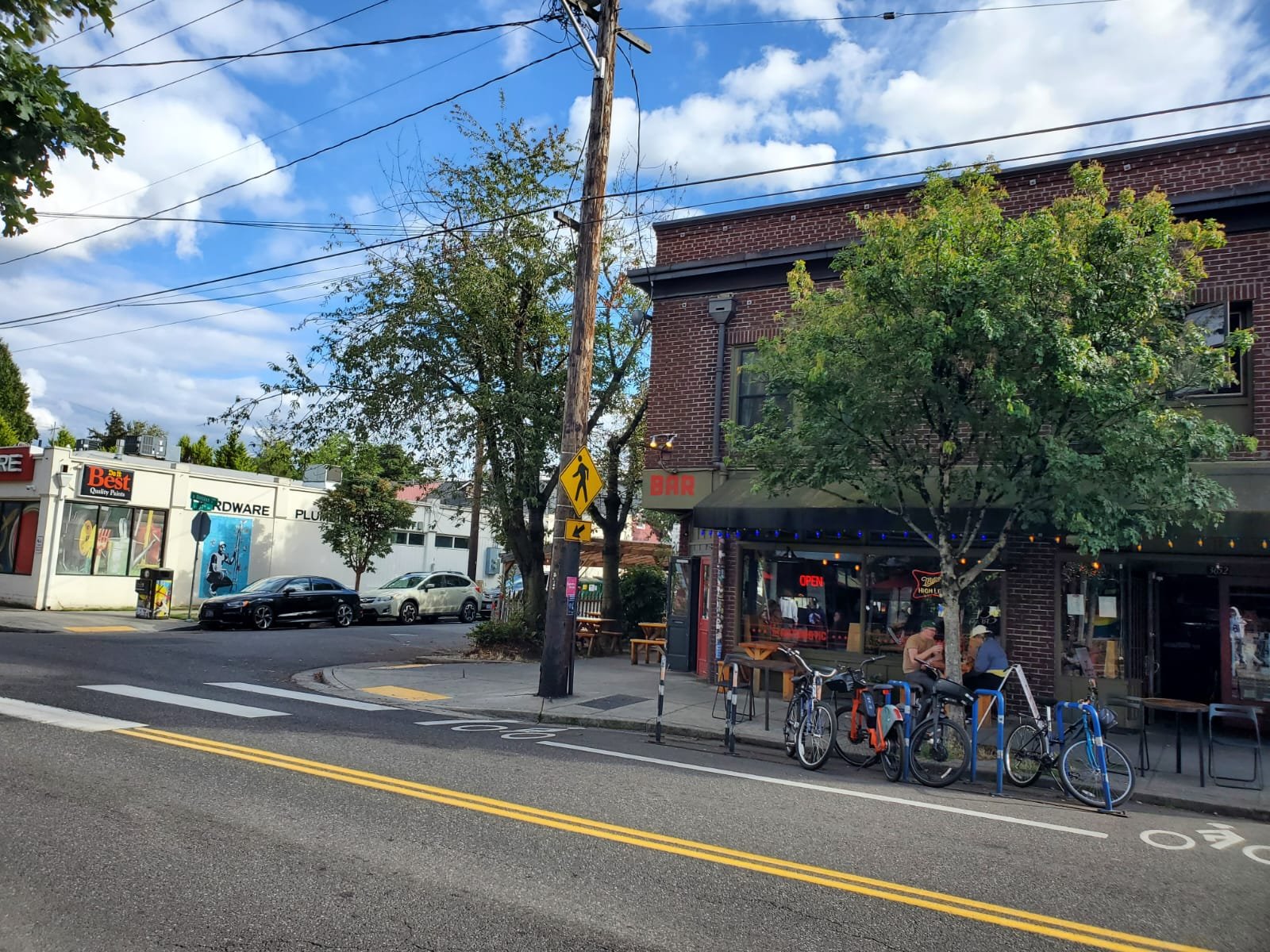 A street scene on Division Street in Portland.